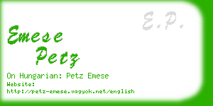 emese petz business card